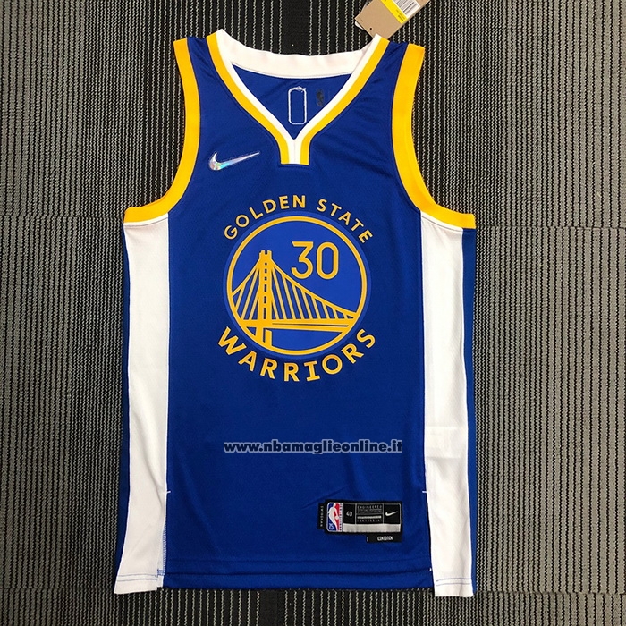 Maglia Golden State Warriors Stephen Curry 2974th 3 Points Blu
